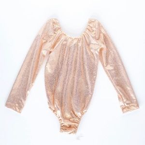 Metallic peach/pink leotard NWT